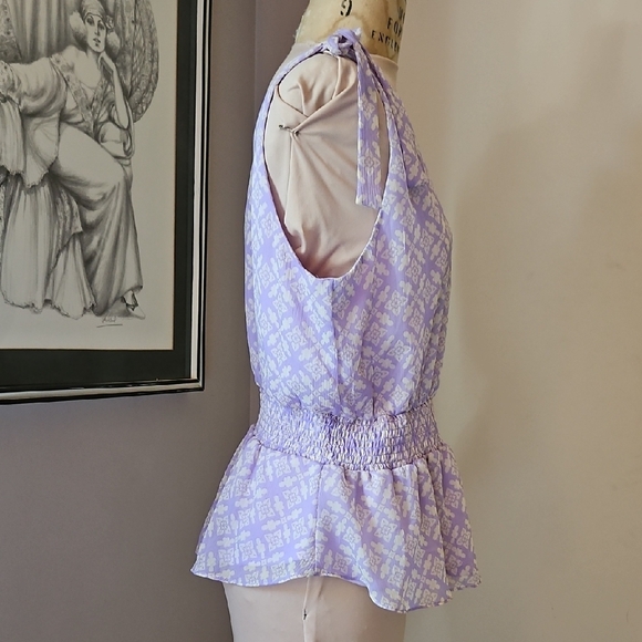 Lavender Print Blouse - Picture 7 of 11